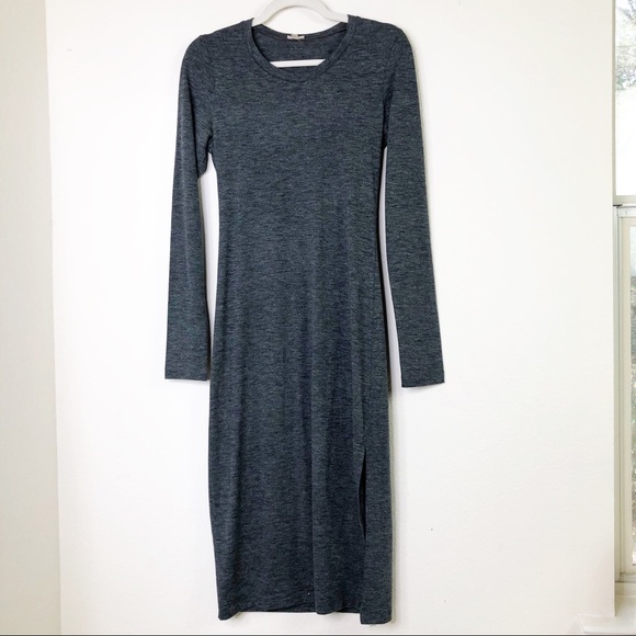 long sleeve jersey midi dress
